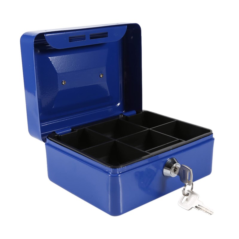Security Cash Box Fireproof Waterproof with Key Lock 6 Slots