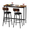 Tatub Tatub Bar Table with Stools Set of 2, Industrial