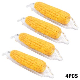4 Pack Corn on The Cob Trays, Plastic Corn Dishes for Corn on The Cob, Corn Trays Corn Holders Cob Dinnerware for Sweet Butter Corn, Barbecue Service Tray Corn Dish Cob Sets