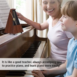 Mechanical Metronome for Piano,Antique Mechanical Metronome w/Accurate Timing and Tempo,Pyramid Design Plastic Music Timer,Metronome for Guitar/Violin or Metronome Music for Adults and Kids