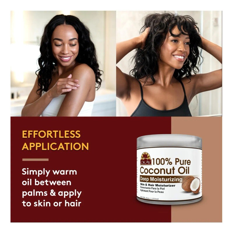 Okay Aceite De Coco Puro 100% - Cabello, Piel, Masaje