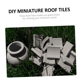 Toyvian 70 Pieces Mini Stones Floor Cladding Miniature Dollhouse Mini Decoration Mini Roof Tile Wall Tile Flooring Lifelike Miniature Roof Tiles