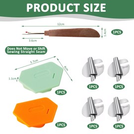 4 Stück Magnetic Seam Guide for Sewing Machine,Magnetic Seam Guide,Magnetic Sewing Machine Guide,Kommt mit 2 Polygonalen Regeln und 1 Fadenpicker,Geeignet für Heimwerkerhandwerk (7–10 Mm)