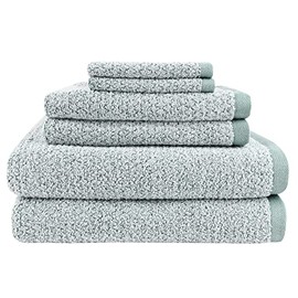 Everplush Diamond Jacquard Bath Sheet 6 PC Set Lagoon -2 Bath Sheet, 2 Hand Towel, 2 Wash Cloth