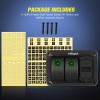 Nilight 2 Gang Rocker Switch Panel Green Backlit with USB