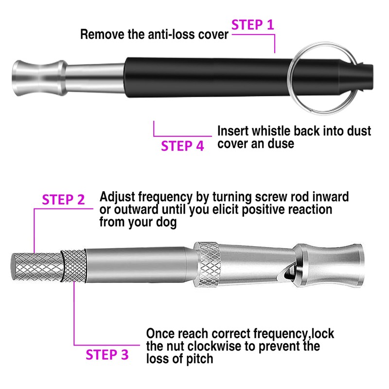 ICOUVA Dog Whistle [2 Pack], Professional Ultrasonic Dog Training Whistle