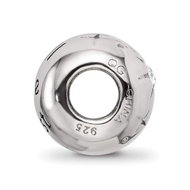 Solid 925 Sterling Silver Heart Reflections Enamel & Crystal All The Best Bead (10mm x 10.9mm)