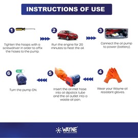 Wayne 100W - Oil Extractor Pump - Oil Pump for Oil Change - Transmission Fluid Transfer Pump (Oil/Diesel) - for Automotive, Heavy Duty Machinery, Farm & Marina Use - Best Oil Extractor