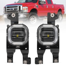 BUNKER INDUST LED Fog Lights for 2008 2009 2010 Ford F250/F350/F450 Super Duty, Bumper Driving Fog lamp Kit with Adapter Extension Harness