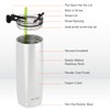 asobu Recycled Aqualina Stainless Steel Insulated Water Bottle with Interchangeable