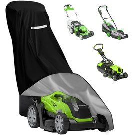 Lawn Mower Cover,Heavy Duty 420D Polyester Oxford Push Mower Cover,Waterproof,UV Protection Universal Fit Push Lawn Mower with Drawstring & Cover Storage Bag,Lawnmower Covers for Outdoor Waterproof