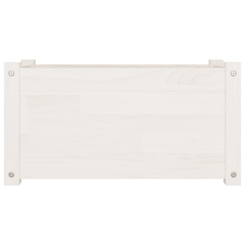 Gecheer Garden Planter White 23.6"x12.2"x12.2" Solid Wood Pine