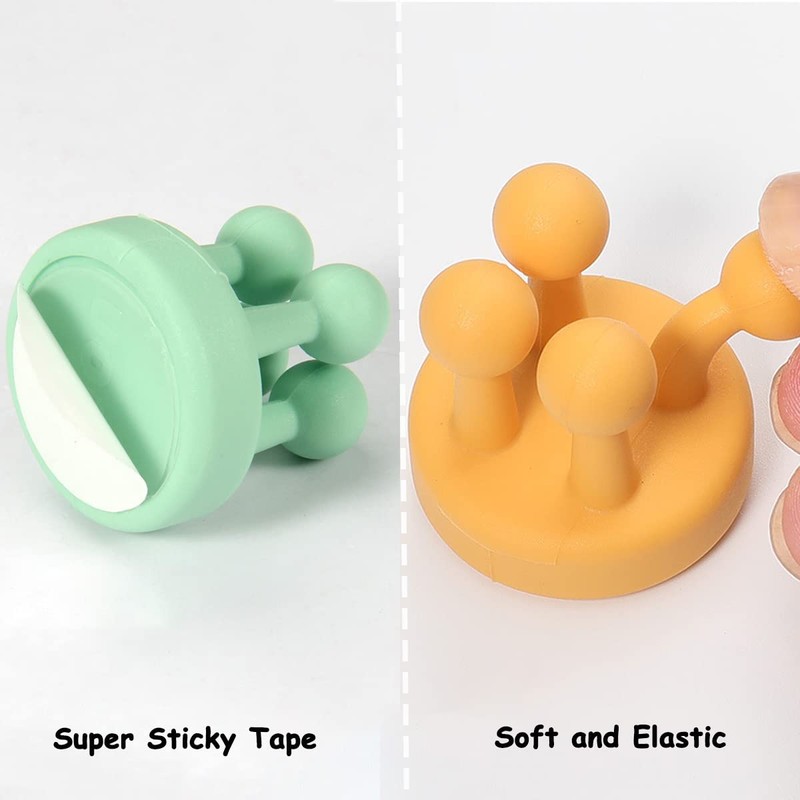 4 Pcs Silicone Waterproof Toothbrush Holders,Multi-Function Self Adhesive Hooks for