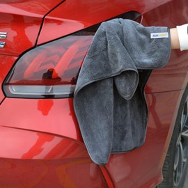 SINLAND Microfiber Car Drying Towels Ultra Absorbent,No Streaks,Scratches, or Water Spots,Wash Cleaning Auto Detailing Towels 380gsm 16inch x 24inch 6 Pack Grey