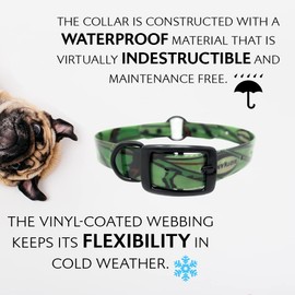 Regal Dog Products Waterproof Camo Hunting Dog Collar with Black Hardware | for Small, Medium, Large, or XL Dogs (Small)