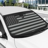 BDK Car Sun Shade Black Flag Front Window Windshield Sunshade