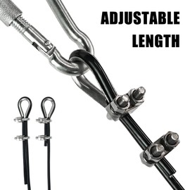 Luwint Thick 6mm Fitness Gym Cable Replacement 157'', Adjustable Pulley Cable for Pulley Machine System Steel Rope Adjustable Length with Stopper Ball for Home Gym DIY Workout Machine Pulley Accessory