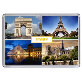 Paris France Souvenir Acrylic Fridge Magnet (Standard: 70x45mm)