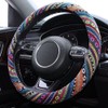 Boho Steering Wheel Cover Elastic Microfiber for Women, Universal Fit