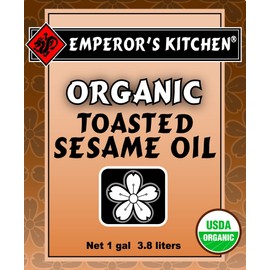 EMPEROR'S KITCHEN Organic Toasted Sesame Oil, 1 Gallon Plastic Jug