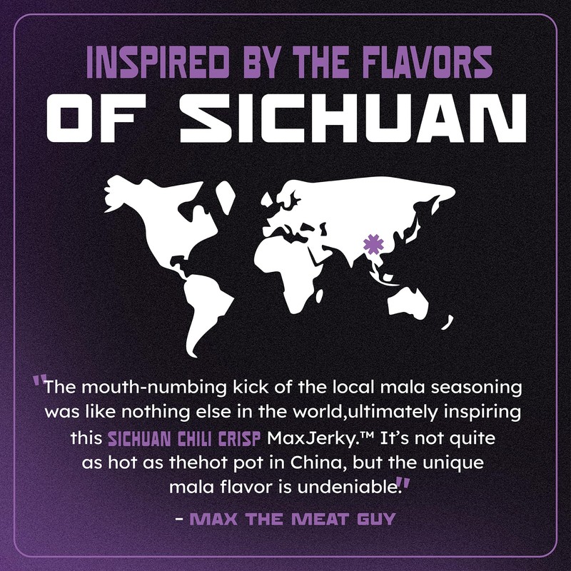 MaxJerky Sichuan Chili Crisp Chicken Jerky, 27.5 Grams of Protein,