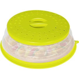 Collapsible Microwave Splatter Cover for , Vented Microwave Lid with Hook Hole, Splatter Guard for Plate Dish Bowl, Vegetable Fruit Colander Multi-function Kitchen Gadget (Green) - Color: 1pack-Red