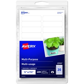 AVERY Print Or Write Multi-Purpose Removable Labels, 1/2" X 1-3/4", 400 Labels (2312)