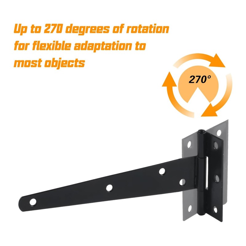 2 Pack T Hinges 200mm (8") with Screws, Heavy Duty