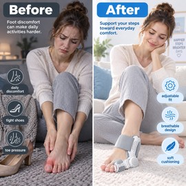 Adjustable Toe Alignment Corrector for Daily Foot Support – Soft Cushioned Design with Breathable Holes for Comfortable Wear