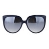 Womens Oversized Boyfriend Style Plastic Retro Horn Sunglasses Navy Silver