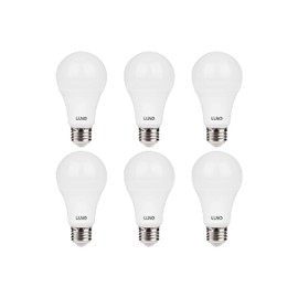 LUNO A19 Non-Dimmable LED Bulb, 14W (100W Equivalent), 1500 Lumens, 2700K (Soft White), Medium Base (E26), UL Certified (6-Pack)