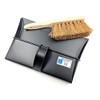Black Hooded Metal Dust Pan and Soft Brush Dustpan ash
