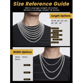 GOLDCHIC JEWELRY 6mm Curb Necklace For Women, Stainless Steel Flat Chain Titanium Jewellery