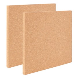 OLYCRAFT Pack of 2 Square Cork Panels 301 x 300 mm Square Notice Boards Wooden Cork Board 15 mm Thick Square Cork Board Cork Tiles for Wall Decoration Party and DIY Craft Supplies