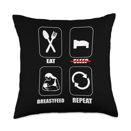 Eat Sleep Breastfeed Loving Mom Throw Pillow