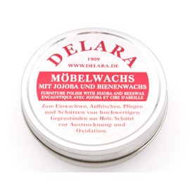 DELARA Sehr hochwertiges Möbelwachs mit Jojoba und Bienenwachs, schützt vor Austrocknung und Oxidation, farblos - Made in Germany