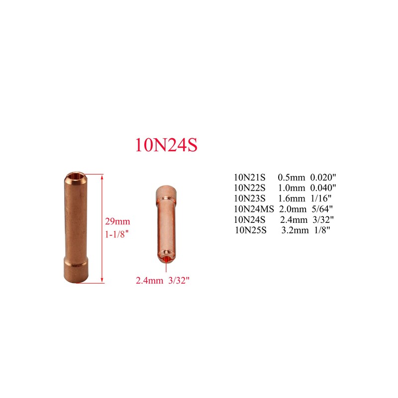 RIVERWELD TIG Stubby Gas Lens Collet Bodies 17GL 10N Series