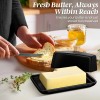 Ceramic Black Butter Dish and Lid Cover Butter Storage and
