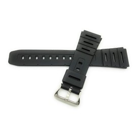 20mm Black Rubber Watch Band (style 1)