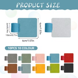 ARTGUTS 10 Stück Stiftschlaufe Selbstklebend, Stifthalter Notizbuch, PU Leder Stiftetui, Elastische Stiftschlaufe, für Notizbuch, Planer, Kalender, Klemmbretter (10 Farben)