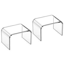 ZVOBUEI Acrylic Step Stool 9in Step Stools for Kids 250-LBS Capacity Rounded and Sturdy Corner Bedroom Kitchen Bathroom Assistance Step Stool Easy to Clean (Generic, Pack of Two)