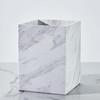Natural White Marble Wastebasket, Elegant Texture Rectangular Trash Can, Luxury
