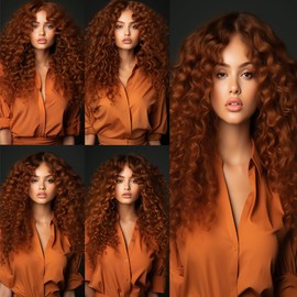 Color #30 Bundles Human Hair Brown Deep Curly Bundles Light Brown Deep Wave Bundles 20 22 24 inch Double Weft Brazilian Remy Hair Extensions Wet and Wavy Bundles Silky Soft for Black Women