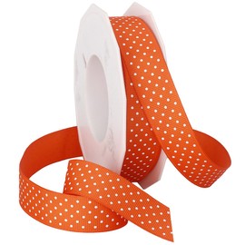 Morex Grosgrain Swiss Dot Ribbon, 7/8-In x 20-Yd, Pumpkin