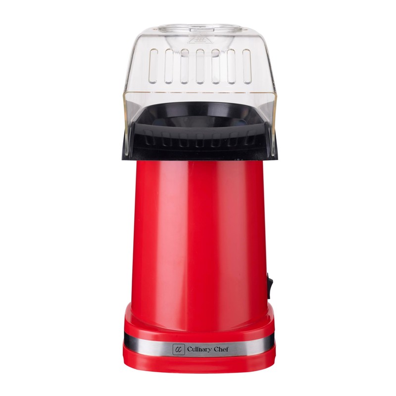 CULINARY CHEF PM102-RED Deluxe Hot Air Personal Popcorn Popper