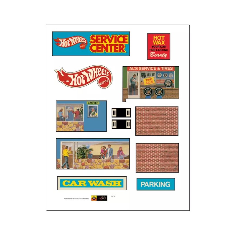 SCR Hot Wheels 'Service Center' Replica Sticker Sheets SCR-S0002