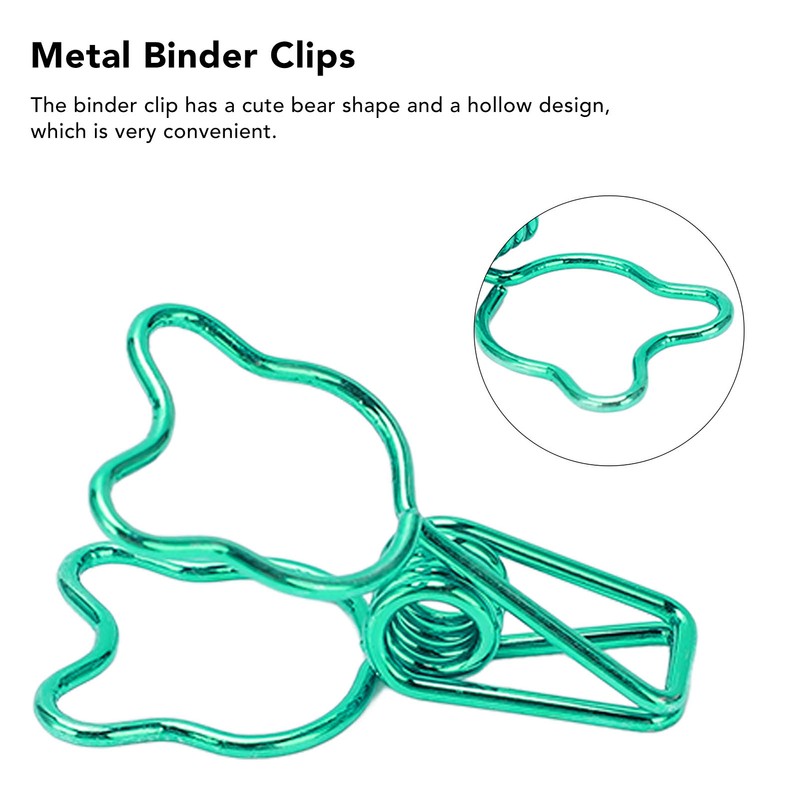 100pcs Small Binder Clips Multipurpose Innovative Little Bear Shape Strong
