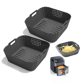 Ninja Doppelstapel-Luftfritteusen-Einlagen, Silikon-Luftfritteusen-Einsatz für Ninja Double Stack 7,6 l Luftfritteuse SL300UK, Ninja Air Fryer Zubehör für Air Fryer Ninja Double Stack (Grau)