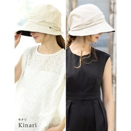 LOUN Sea Women's Hat, Large Size, Wide Brim, Cooling Sensation, Amy UV Casket, Full Light Blocking, UV Protection, Spring and Summer, UV Protection, Includes Chin Strap, Quinari