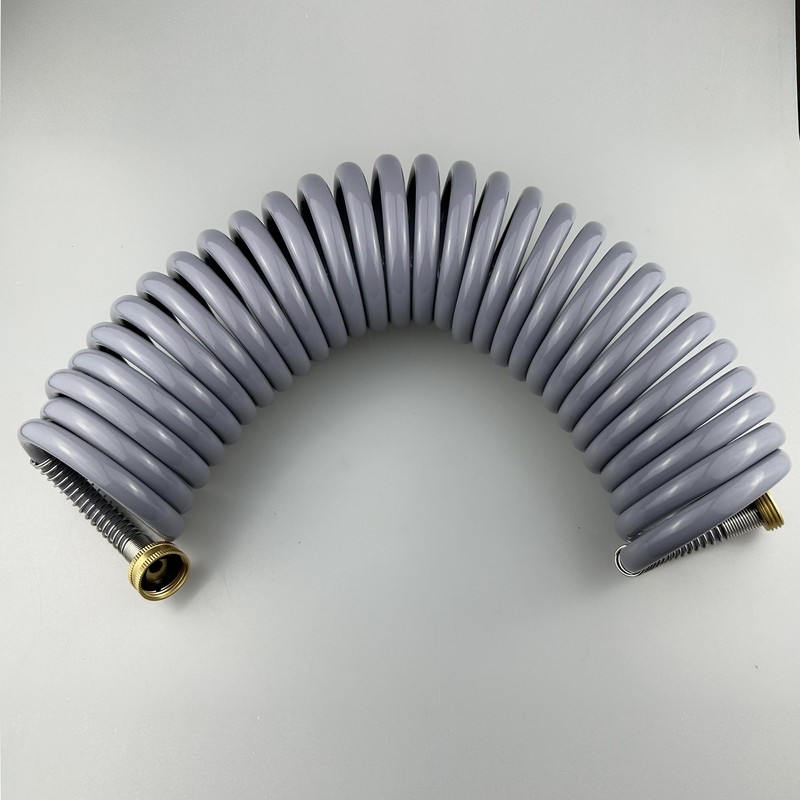 Darnassus Garden Hose, Green PU Curly Water Hose with Brass
